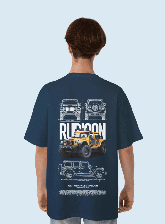 Jeep Wrangler Rubicon Oversized Classic T-Shirt | Off-Road Graphic Tee