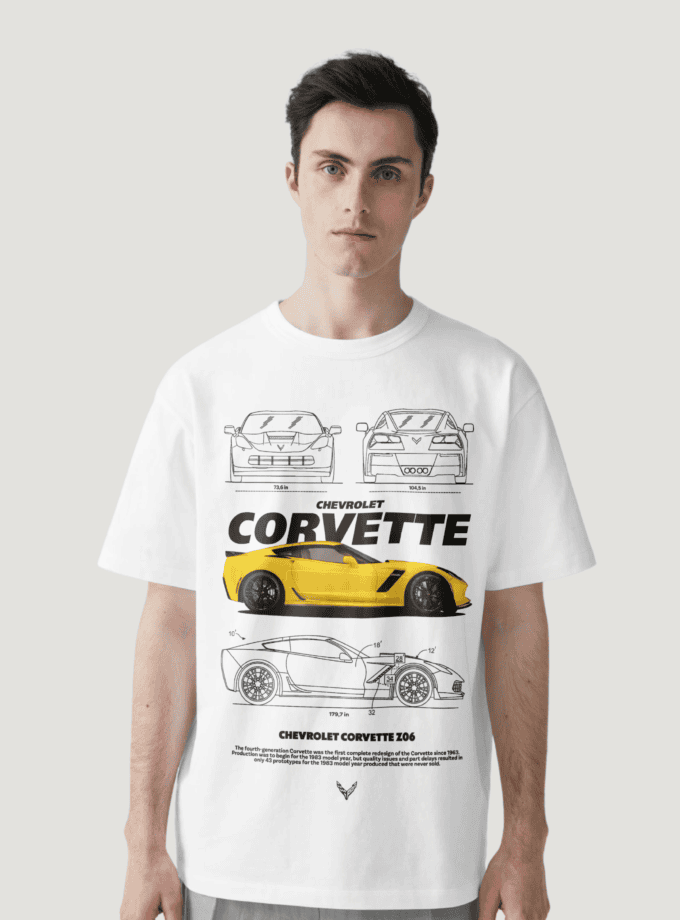 Corvette Oversized Terry T-Shirt | Premium Automotive Graphic Tee