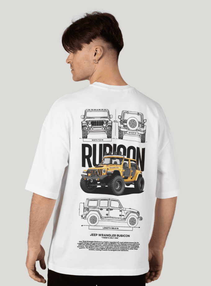 Jeep Wrangler Rubicon Oversized Classic T-Shirt | Off-Road Graphic Tee